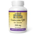 Natural Factors CoQ10 200 mg, 120 Softgels, 100% Natural, Supports Cardiovascular Health, Proudly Canadian