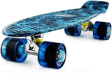 Skateboard Dog 22 inch Retro Mini Skateboards Kids Board for Boys Girl Youth Beginners Children Toddler Teenagers Adults 5 to 6 Year Old (Blue Flame)