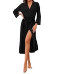 Marvmys Dressing Gown Womens Lightweight Luxury Soft Cotton Long Bathrobe with Pockets for Loungewear and Sleepwear