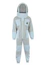 Pro Gear FVS Ultra Ventilated Bee Keeping Suit, 3 Layers, Unisex, Mesh Fabric, Astronaut Style Veil, Detachable (XL)