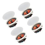 Herdio 6.5" 4 PCS 600 Watts Ceiling Bluetooth Speakers Home recessed Ceiling Speaker System perfect for, Kitchen,Bedroom,Bathroom,Covered Patio