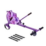 TRIOBLADE Hoverkart Galaxy Kart Attachment Adjustable Hoverboard Seat Go Kart Racer Frame Fits All Hoverboards Sizes - 6.5", 8" and 10",Pink/Blue/Purple (Galaxy Purple)