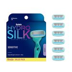 Schick Hydro Silk Sensitive Care Hang-In Shower Razor Blade Refills for Women, 6 Count