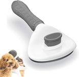 Uandhome Dog & Cat Brush for Shedding, Pet Self Cleaning Deshedding Slicker Brush for Short and Long Hair, Pet Massage Comb Brush,One Button Removes Loose Undercoat Mats Tangled Hair Grooming Brush for Pet Massage-Self Cleaning (Gray)