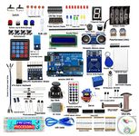 EPICTAC ® RFID Starter Kit for Arduino UNO R3 with SG90 Servo, RC522 RFID Module, Joystick, LCD1602, 4x4 Keypad, HC-SR04, Including Tutorial & Code (Multicolor)