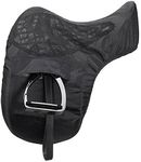 LeMieux ProKit Ride On Dressage Saddle Cover in Black with Silicone Grip Seat, Waterproof Polyester Outer & Fleece Lining - Dressage