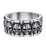 PROSTEEL Stainless Steel 10mm Rings Mens Signet Rings Biker Rings Men