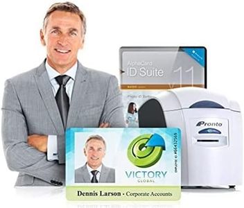 AlphaCard Employee ID Card Printer System for Businesses for Your Business Printer, Employee Design Software, ID Supplies
