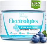 Zero Sugar - Sour Blue Candy Electrolytes Powder - Refreshing Hydration - Caffeine Free Energy - All Natural Ingredients - Vegan, Keto & Paleo - Sugar Free Electrolyte Powder Drink Mix - 30 Servings