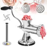 Hanchen Manual Meat Grinder Mincer Sausage Stuffer All Stainless Steel with 4.5/8mm Plates, Suction Cup Household Sausage Stuffing Machine