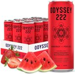 Odyssey Elixir - Odyssey 222 - Sparkling Energy Drink - 222 mg of Caffeine - Lion's Mane & Cordyceps - Energy & Focus - Endurance & Stamina - Nootropic - Pre Workout - Strawberry Watermelon