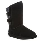 Bearpaw Casual Boots Womens Boshie Wide 10" Cow Suede 11 W Black 1670W