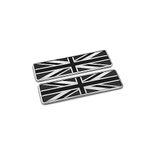 PTDecals 1 Pair The Union Jack Car Sticker Black White Grey England Flag 3D Emblem UK GB Flag Badge 104.5mm*30mm Graphic Decals for Racing Auto Car Vehicle