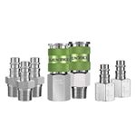 Flexzilla A53657FZ Pro High Flow Coupler and Plug Kit, 7 Piece, 1/4" Body, 3/8" Npt