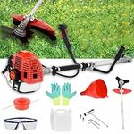 Yokawe 52cc 2-Stroke Gas String Trimmer, 2 in 1 Shaft String Backpack Grass Trimmer with Guard Accessories Weed Eater Gas Powered Red