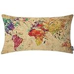 EKOBLA Watercolor World Map Lumbar 