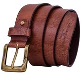 URBAN FOREST Casual Tan Textured Leather Belt for Men - 8022