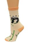 K. Bell Socks Women's Crew Socks Casual, Pandas (Ivory), Medium