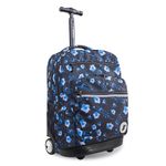 J World New York Sundance Rolling Backpack Girl Boy Roller Bookbag, Night Bloom, 20 X 13 X 9" (H X W X D)", Sundance Rolling Backpack Girl Boy Roller Bookbag