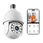 2.5K/4MP Light Bulb Security Camera Outdoor Waterproof,2.4G Light Socket Security Camera Outdoor, Wireless Security Camera Outdoor,Full Color Night Vision, TwoWay Dialogue,Motion Tracking,Alexa