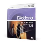 D'Addario EJ13 11-52 Bronze Custom Light Acoustic Guitar Strings