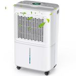 Crecolife Dehumidifier 12L/Day, 190W Energy-Saving Electric Dehumidifiers for Home ，with Digital Display & Touch Control Panel, 3 Dehumidification Modes,Ultra-quiet，24H Timer