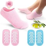 Silicone Socks For Women, Moisturizing Foot Socks, Soft Gel Socks, Aloe Socks, Women Spa Pedicure Socks (1-Pair) Multicolor (Spa gel socks)