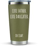 KLUBI Father's Day Gifts from Daughter Like Father Like Daughter Mug Green Funny Dad Birthday Gifts from Daughter 20oz Dad Tumbler Fathers Day Drinking Cup from Daughter Dad Gifts Girl Dad Gifts Cup