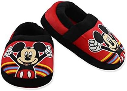 Josmo Kids Disney Mickey Mouse Toddler Kid's Plush A-Line Slippers (Red, 11-12 M US Little Kid), CH89552H