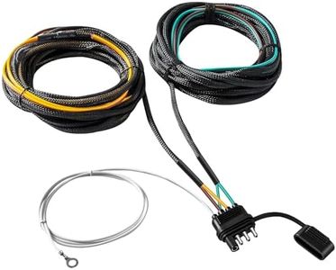 Wishbond 4 Pin 5 Wire Trailer Wiring Harness Kit, 22FT Pure Copper Wire, 4 Way Flat Trailer Plug for Rewiring Both-Side Taillights