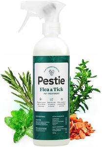 Pestie Flea & Tick Treatment for Pets, Plant-Powered Spray, Repels and Kills Fleas, Ticks and Mosquitos, Safe for Cats and Dogs, Easy Spray-On, Featuring Cedarwood, Peppermint, Thyme, and Rosemary