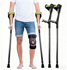 PhosElpida Forearm Crutches for Adults,Adjustable Arm Crutch with Elbow Strap, Portable and Foldable 2 Pcs