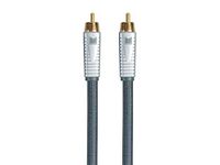 Monoprice Monolith RCA Cable - Silver - 6 feet Chord, 24K Gold Plated Connectors, AL foil, OFC Copper Braided Shield