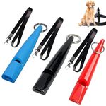 3 Pcs Professional Dog Whistle Dog Whistle for Recall Training Complete, Lanyards and Keyrings for Barking Control