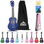 EASTROCK Soprano Ukulele 21 Inch Ukelele for Adults Beginners Kids Ukulele Kit with Travel Storage Bag, Ukulele Strap, Spare Strings & MORE, Dark Blue