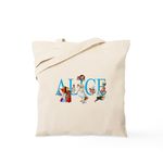 CafePress ALICE & FRIENDS IN WONDERLAND Tote Bag Natural Canvas Tote Bag, Reusable Shopping Bag