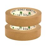 2X 25mm x 50m Framer's Tape - Brown Masking Tape - Self-Adhesive Kraft Paper Material, Ideal for Picture framing, Masking, Decorating and or Packaging - Eco-Friendly - 100% Recyclable - Vegan(2)