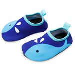 Bigib Toddler Kids Swim Water Shoes Quick Dry Non-Slip Water Skin Barefoot Sports Shoes Aqua Socks for Boys Girls Toddler, Blue Whale, 8.5 Toddler