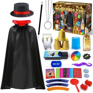 Kids Magic Kit, Magic Trick Set with Magician Costume & Top Hat & Video Instructions for Boys Girls Ages 6-12