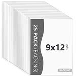 Somime 25 Pack Backing Boards Only - 9x12 Uncut White Mats Matboards, Acid Free & White Core Backerboards, Ideal for Photos/Pictures/Prints/Frames/Arts