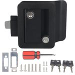 Autrido RV Travel Trailer Entry Door Lock with Paddle Deadbolt, Polar Black Camper Door Latch Handle, Keys, Security Kit for Camper/Trailer/Truck