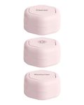 Cadence Travel Containers - Skincare Set - Magnetic Travel Capsules - for Facial Cleanser, Moisturizer, Sunscreen - 3 Small Capsules (0.56oz) with Cleanser, Moisturizer & Sun-Icon Labels - Petal