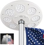 Aurolit Flagpole Light Solar Powered,Auro 5 Flag Pole Light 136 LED for 15-25 Ft Poles,12 Hour Dusk to Dawn Auto On/Off,Spectacular Aurora Lighting on Outdoor Pole Top