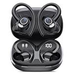 Wireless Earbuds, Bluetooth 5.4 Headphones, New Wireless Earphones HiFi Stereo Sound with 4 ENC Mic, IP7, Sport Bluetooth Earbuds in Ear EarHooks for Running, 48H Dual LED Display Ear Buds, Black