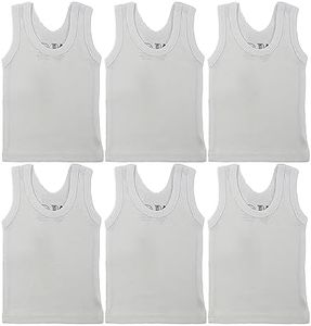 Baby Tank Tops Boys, Girls, Unisex Sleeveless 100% Cotton Shirts for 0-24 Months(Newborn, Neutral/White/6-Pack/For Unisex)