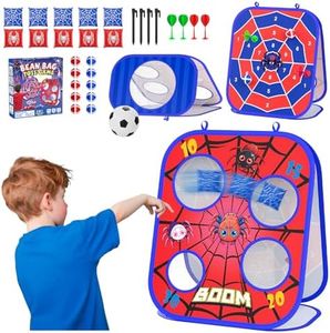 Spider Bean Bag Toss Game, 3-1 Cornhole Board Outdoor Toys for Kids, Family Party Activity Toddler Yard Backyard Beach Lawn Party Camping Game Toys for 3 4 5 6 7 8 Year Old Boys Girls Birthday Gift