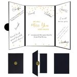 Holkcog Farewell Guest Book Alternative Farewell Gifts for Colleagues and Friends Black and Gold We'll Miss You Signature Board Happy Retirement Party Decorations Guest Book Farewell Cards for Women