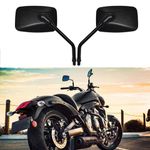 Rich Choices 10MM black Motorcycle Handlebar Rear View Side Mirrors Compatible with Honda Kawasaki vulcan Suzuki Cruiser Scooter (Black#2)