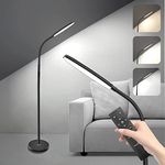 Modern LED Floor Lamp Bright 18W sofa reading Lamps Estheticians' Light for Lash Extensions,Dimmable Modern Standing Light,Adjustable Gooseneck Task Lighting for Living Room Bedroom Office