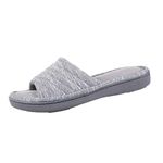 isotoner Women's Space Dyed Andrea Slide Slipper with Moisture Wicking for Indoor/Outdoor Comfort and Arch Support, Ash, Numeric_8_Point_5 9